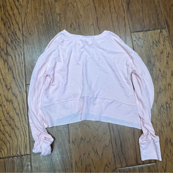 Athleta Pink Cropped Long Sleeve Sweatshirt - Picture 2 of 9